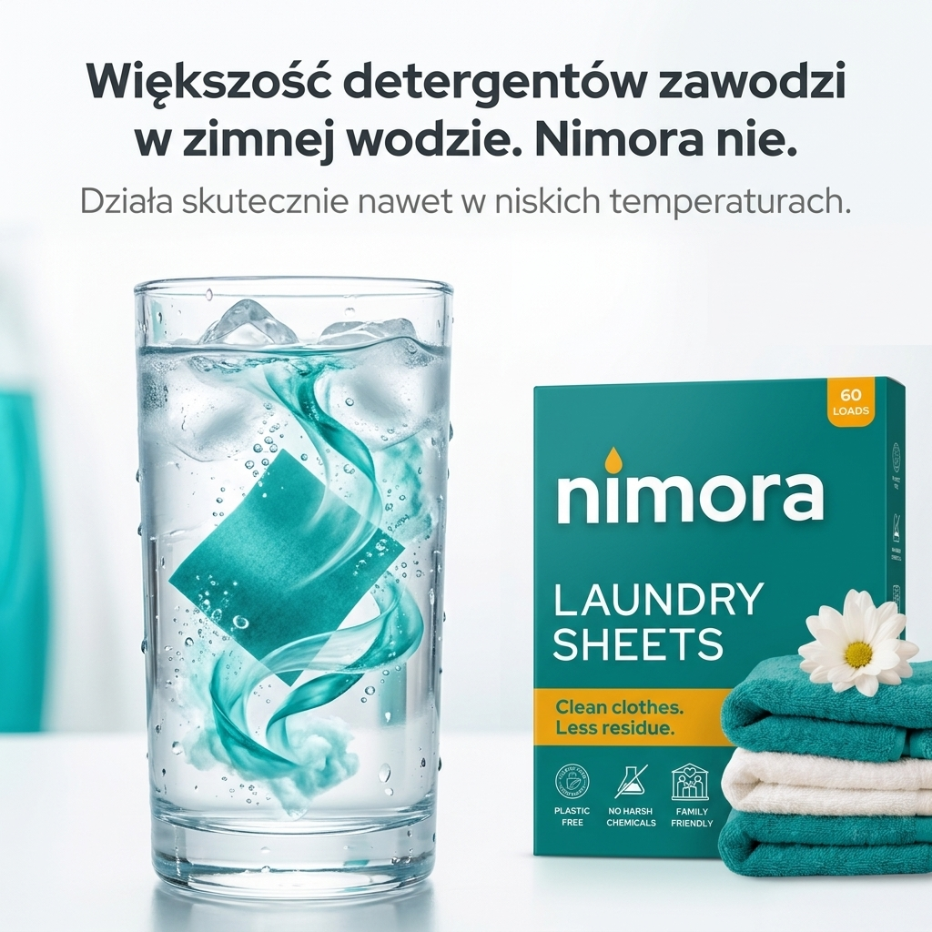 Listki do prania Nimora | 60 prań, papierowe opakowanie